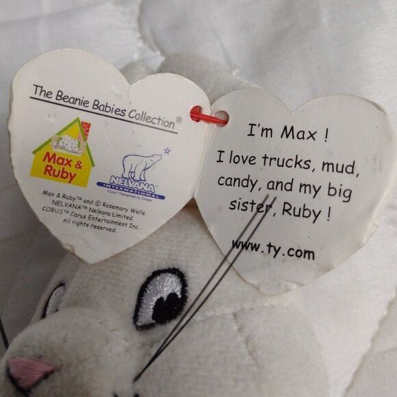 TY Beanie Baby MAX the Rabbit from Nickelodeon’s TV Show Max & Ruby 7" Tall 2011 - Picture 6 of 8